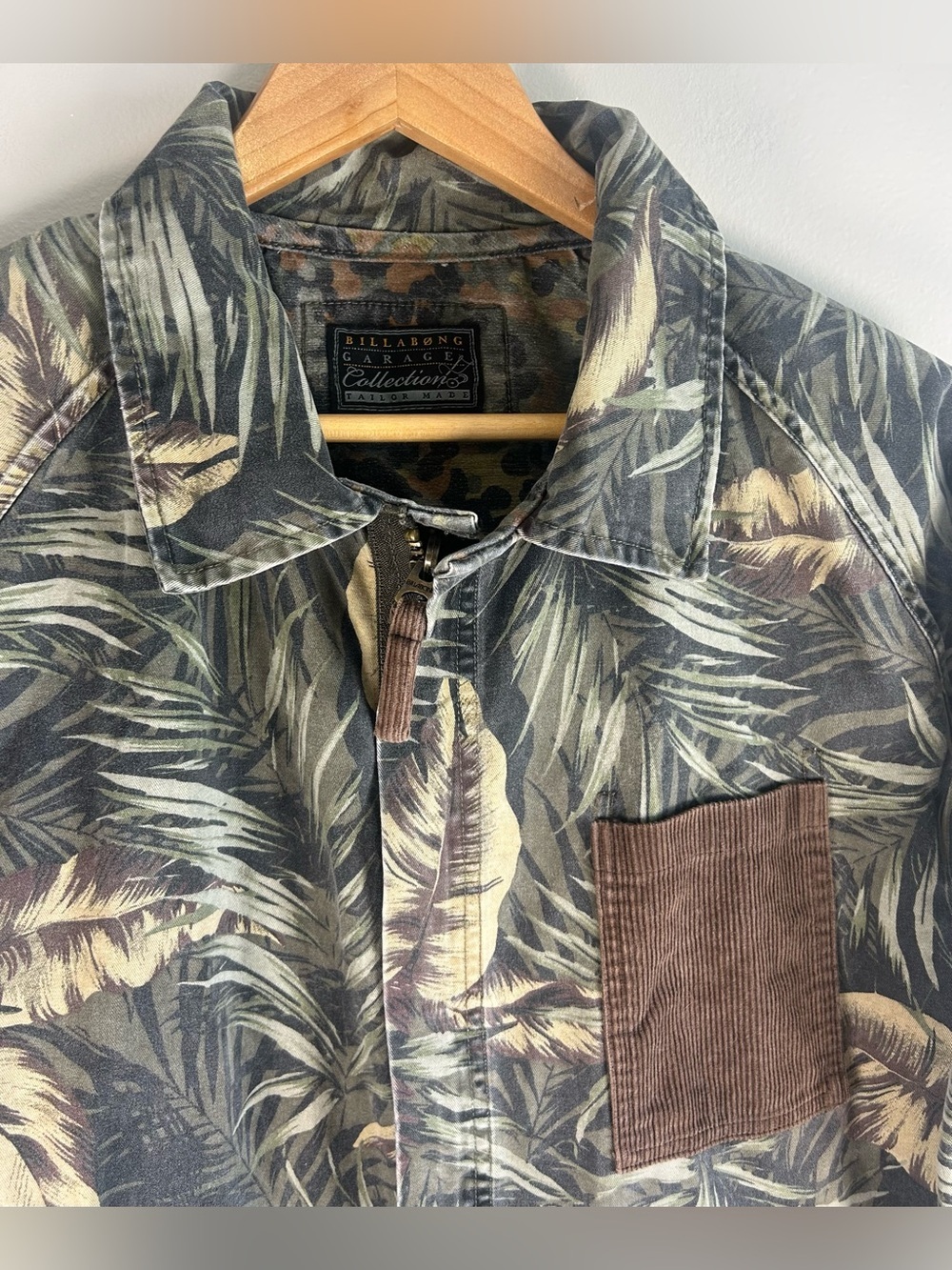 Billabong Garage Collection Men’s Fleck Jacket Sz M Camo Zip Up Corduroy VTG Y2K - Picture 10 of 15